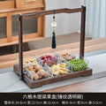 [six compartments] lifting plate + transparent glass bowl