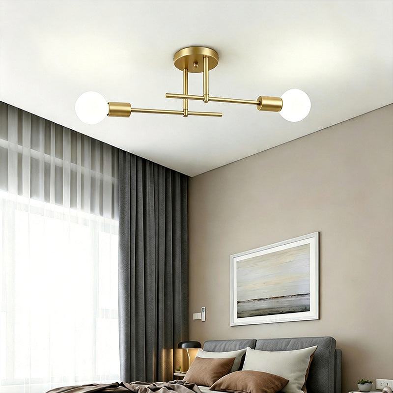 exclusive nordic light luxury double-head ceiling lamp multi-color geometric living room bedroom no main lamp export supply lamp