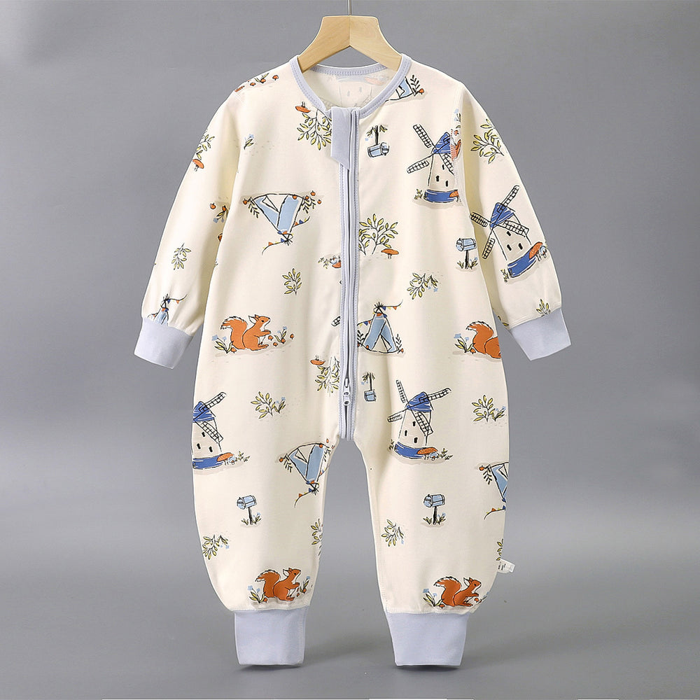 Infant lightweight sleeping bag, 100% cotton class a, all-season baby anti-kick quilt, children's split-leg sleeping bag, unisex bodysuit