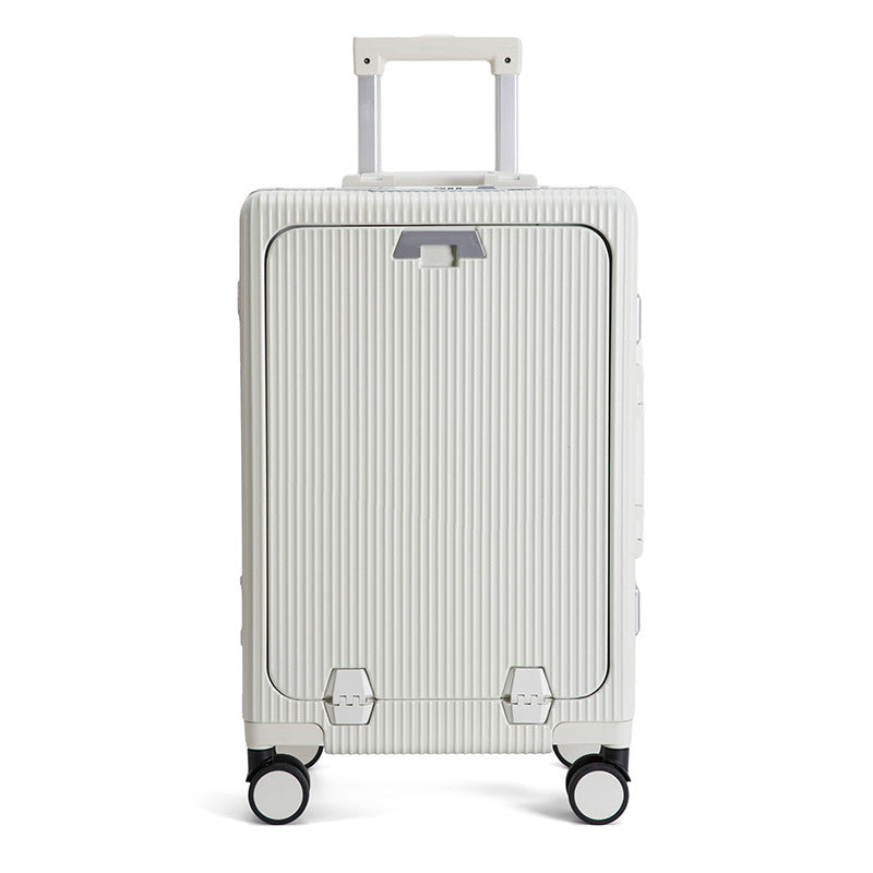 Front open aluminum frame suitcase 24 trolley case universal wheel travel bag 20 inch boarding case high value password box