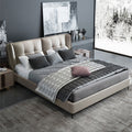 Italian accessible luxury leather bed modern small apartment 1.5m soft-packed leather bed master bedroom 1.8m double wedding bed