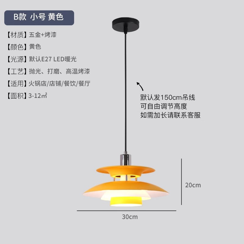 Danish Restaurant Chandelier B & B Cafe Hotel Petal Creative Bar Light Modern Simple Iron Flying Saucer Lighting