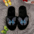 women's cotton slippers - new autumn/winter collection: rhinestone butterfly design, girly style, indoor/outdoor home wear, warm flat cotton slippers