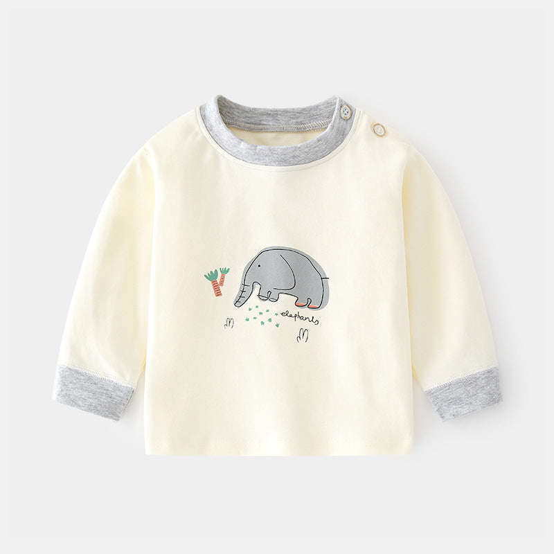 Babylon baby autumn clothes pure cotton printingintimatespulloverbaby cotton cartoonkidsspring & fall bottomschildren's clothing shoulder