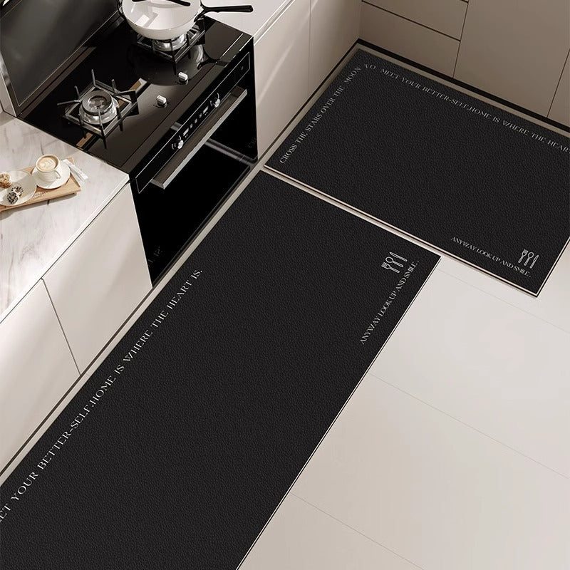 Leather kitchen floor mat non-slip oil-proof wipeable no-wash carpet pvcwaterproof mat whole floor for home stain-resistant mat