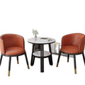 Luxury negotiation table and chair set - modern minimalist rock slab small round table hotel reception desk and chair set (one table, two chairs)
