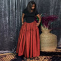 European and american cross-border women's fashion:  summer new arrivals - high-waisted, slimming, plaid, long, a-line midi skirt