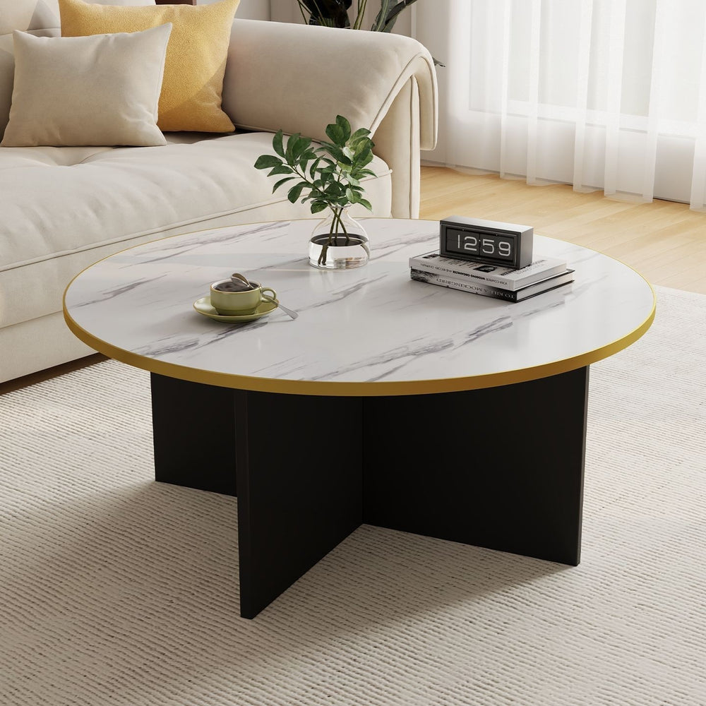 Small round table casualscandinavian round tea table design living room small apartment bedroom modern coffee table artificial board without frame