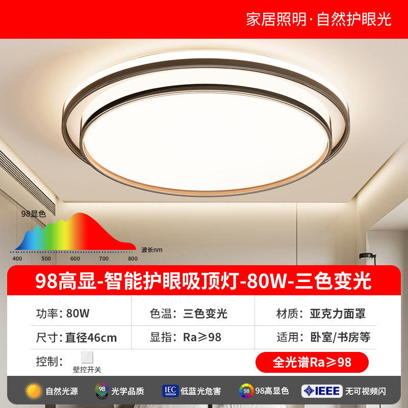 Full spectrum led eye-care ceiling light - modern minimalist ultra-thin bedroom fixture - master bedroom 2025 new round design