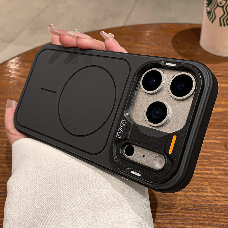 Spliced design magnetic compatible iphone 17 pro max case, apple 15 matte anti-drop protective cover