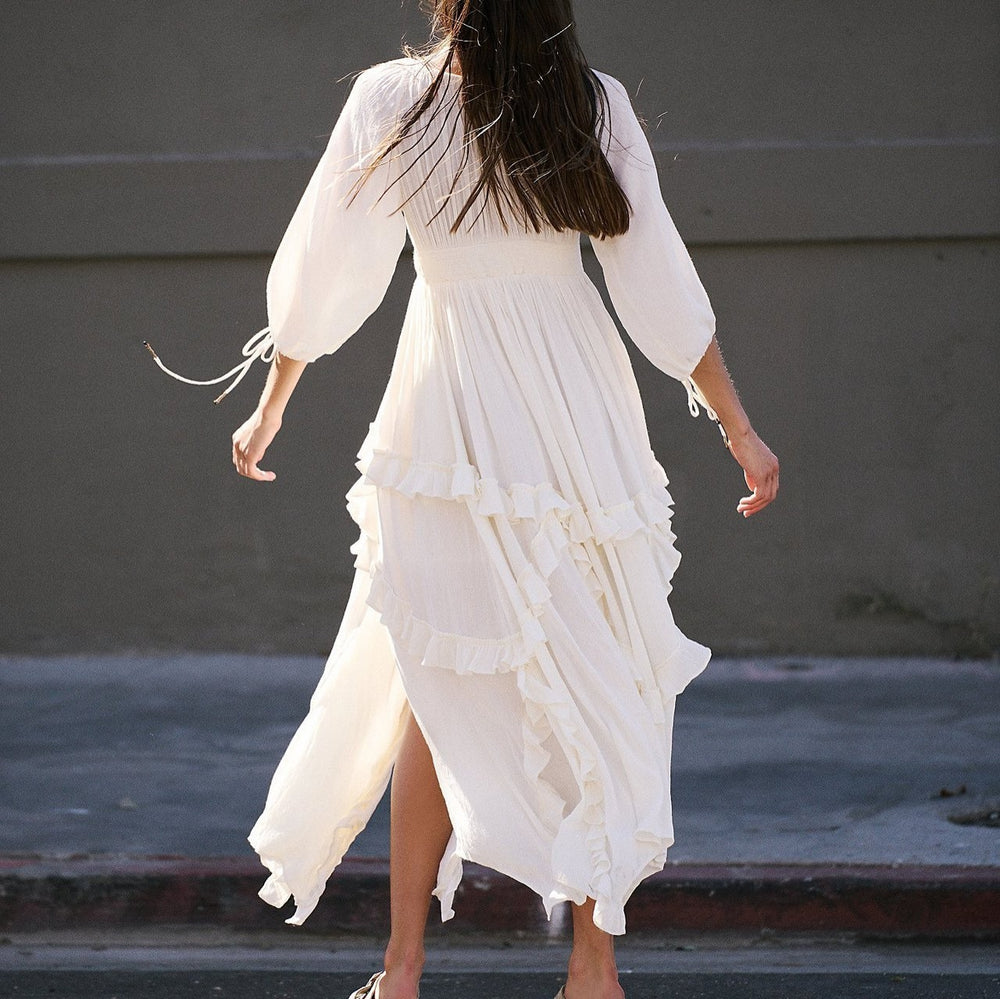 summer new european and american style fashionable sexy dress - deep v lace hollow-out beach dress/gown