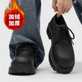 Derby shoes for men 2025new arrivalclassy casual leather shoes thick sole heightening big toe shoes fleece-linedheattech cotton shoes for men