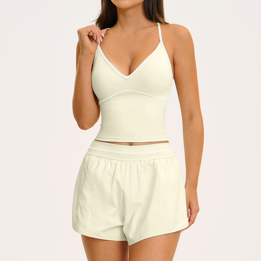 new yoga outfit: high-waisted peach lift, color block, push-up, and beautiful back design - activewear set 9615