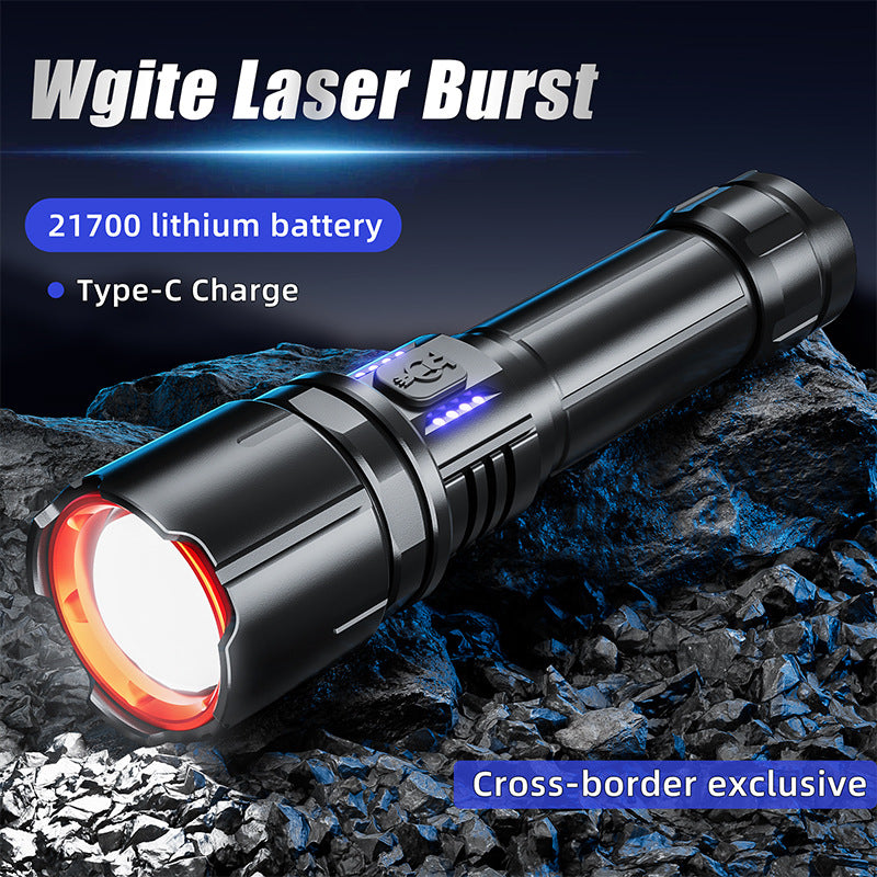 Cross-border charging super bright flashlight outdoor long-distance shooting household small emergency light portable mountaineering mini strong light flashlight