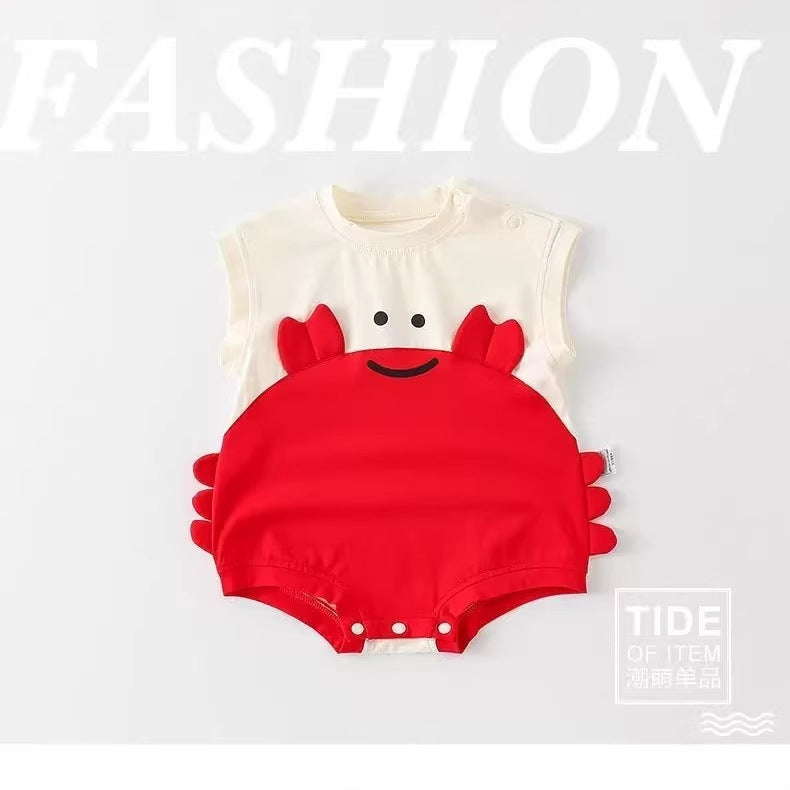 Summer new arrivals: korean style rompers for babies - cute cartoon designs, stylish and trendy for baby boys, breathable and lightweight bodysuits