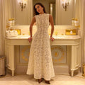 European and american women's clothing  autumn new collection: sweet and fresh lace mock neck slimming a-line maxi dress