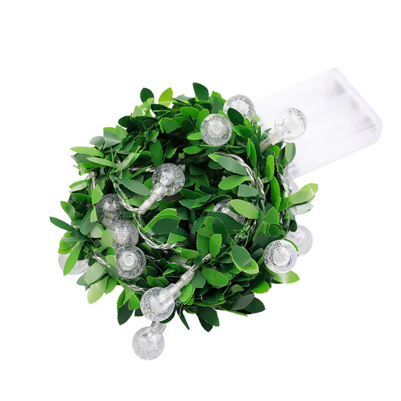 New led light string green leaf rattan bubble ball little bee battery box USB indoor and outdoor scene decorative light