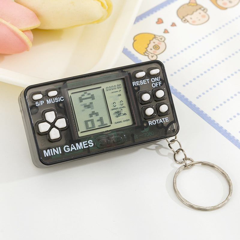 tetris handheld electronic game console - battery included, keychain decompression 26-in-1 game toy