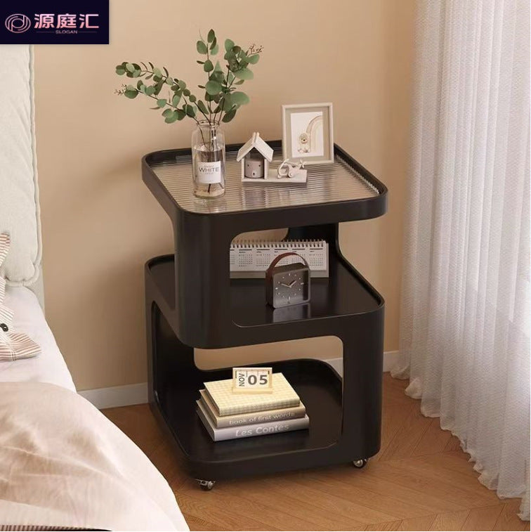 Bedside table small bedroom for home creative bedside cabinet modern casual storage shelf iron art movable side table