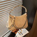High-end women's bag, large capacity, 2025 new style, niche design, shoulder bag, crossbody bag, understated luxury, textured, commuter tote bag