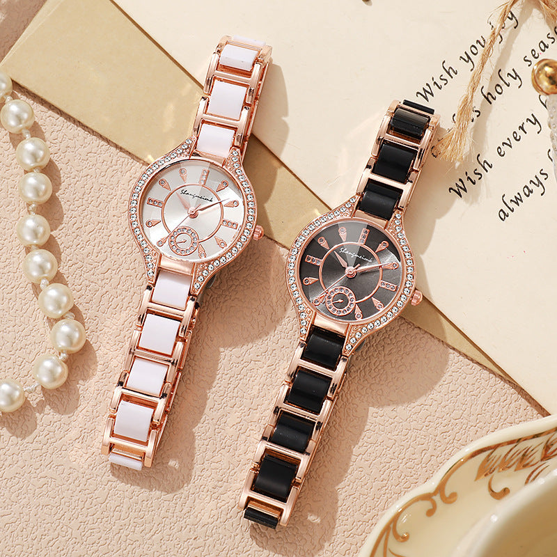2025 year of the snake: hot women's fashion pieces are here! alloy ceramic quartz watches with stainless steel bands - wholesale
