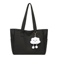 2025 new large capacity women's shoulder bag fashionable versatile tote bag simple solid color canvas bag