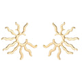 Wholesale sunflower earrings - european & american style, geometric alloy jewelry, women's niche light luxury retro dangle earrings, hollow-out earrings