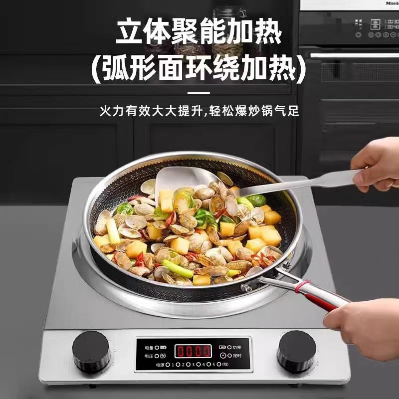 Concave induction cooker for home power, strong fire cooking, no radiation, easy to clean, multifunctional induction cooker cross-border american standard