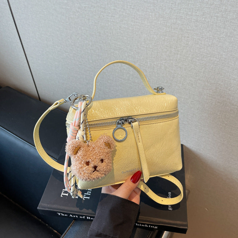 Cross-border burst pattern portable small bag women's 2025 summer new trendy lunch box bag niche shoulder messenger bag wholesale