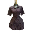 European and american cross-border women's fashion:  summer new collection - striped turn-down collar short-sleeve blouse and tulip skirt set