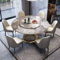 For home dining round table 6-person 8-person small apartment slate dining table hotel creative light luxury small waist dining table