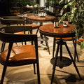 Milk tea shop table and chair combination, cafe/bar dining table and chairs, lounge bar negotiation small round table, reception solid wood balcony dining table