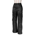 e-commerce source of goods fashionfashioncasual women's pure color multi-flap pocket pantsworkwearpants