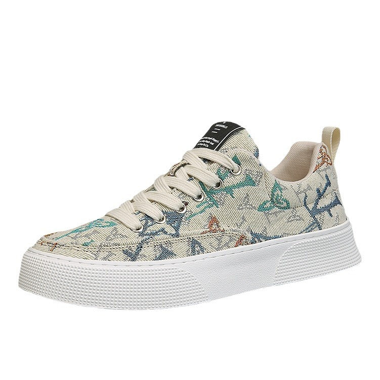 Men's spring 2026 new breathable canvas shoes, korean style trendy versatile lightweight soft sole non-slip low-top sneakers