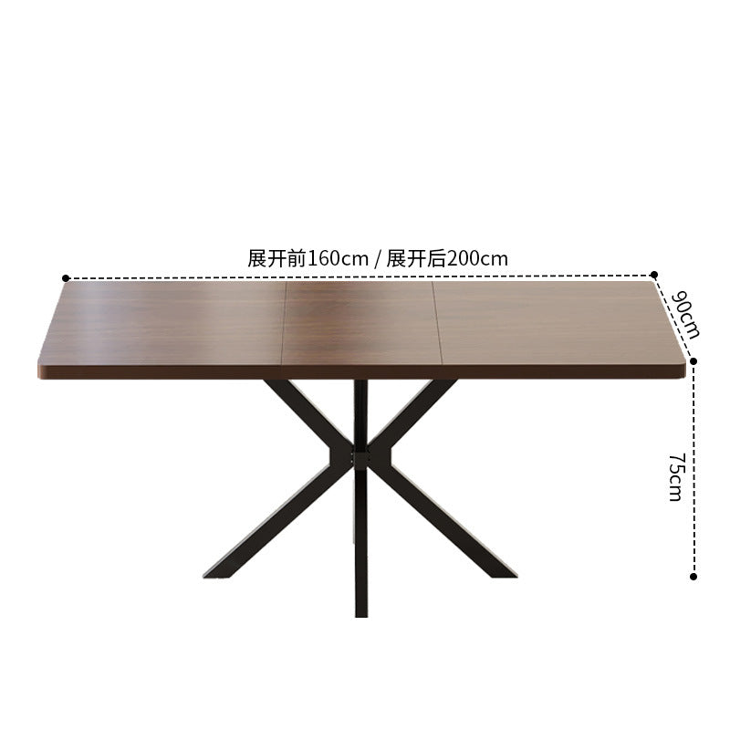 Custom-made nordic style dining table: modern minimalist rectangular pull-out design for small spaces - light luxury dining table for home use