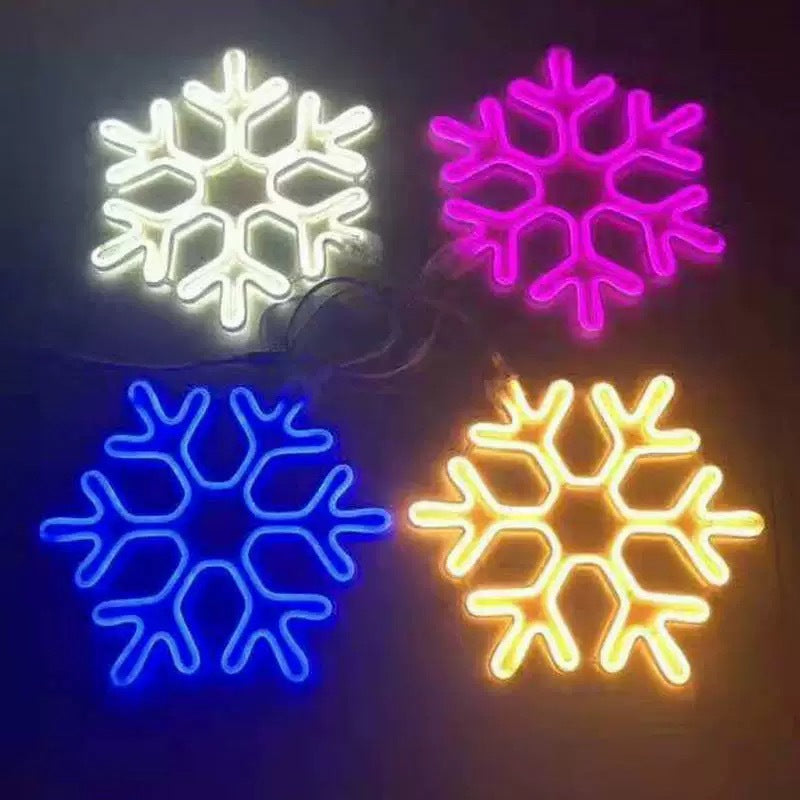 LED Flexible Light with Snowflake Modeling Light Festival Outdoor Tree Hanging Lantern Project Lighting Decoration Landscape Ambient Light