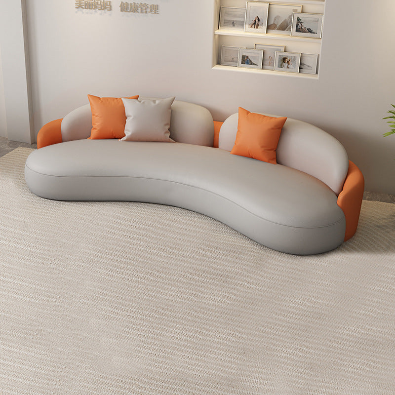 new luxury arc-shaped cat-scratch leather sofa set - ideal for clothing stores, beauty salons, lounges, and reception areas