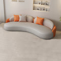 new luxury arc-shaped cat-scratch leather sofa set - ideal for clothing stores, beauty salons, lounges, and reception areas