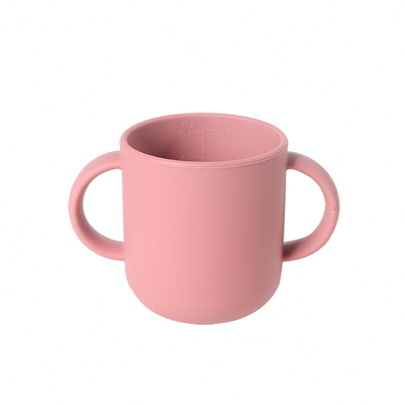 Sippy cup baby water cup silicone learning cup drop-resistant high-temperature resistant children's cup anti-fall baby bestseller silicone material