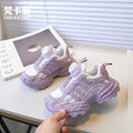 Vancahao boys' rotating buckle fashion sneakers,  spring/autumn new korean style girls' trendy running shoes