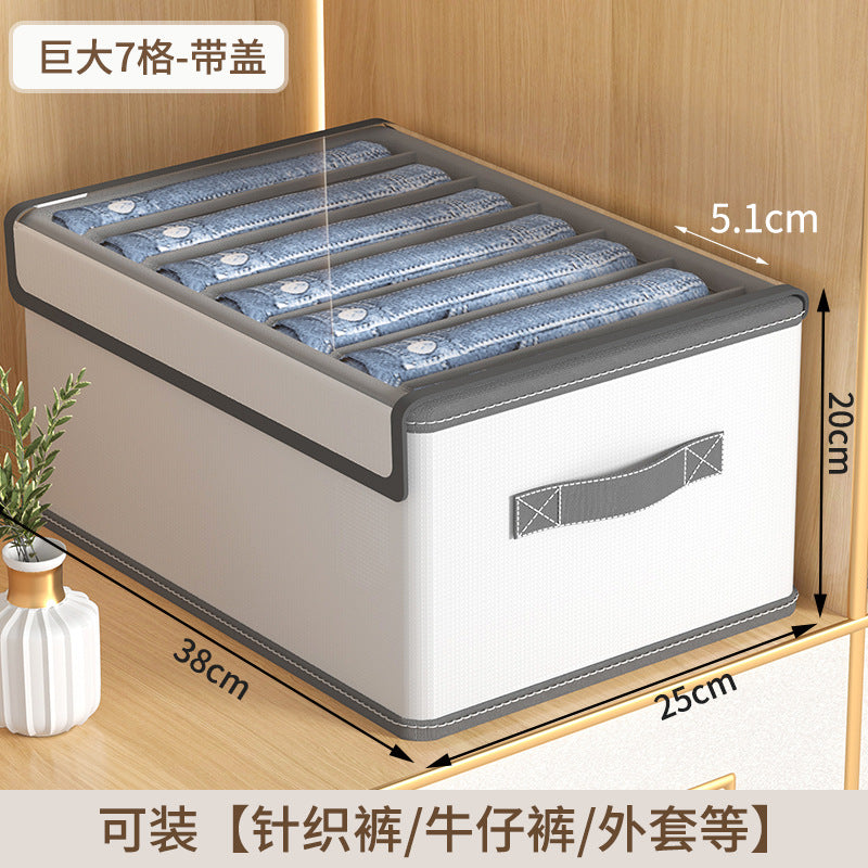 Pants, clothes storage artifacts, household wardrobes, layered compartment boxes, sorting compartment boxes for clothes