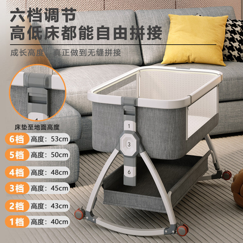 Baby crib - portable, foldable, multi-functional bassinet - newborn & toddler convertible bed
