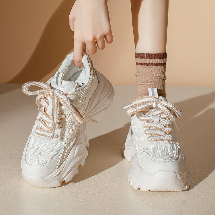 Best selling thick sole dad shoes women's height increasing ins trend 2026 new summer mesh breathable casual sports shoes