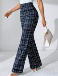 2025 summer european and american cross-border amazon hot-selling women's fashion casual plaid print trousers