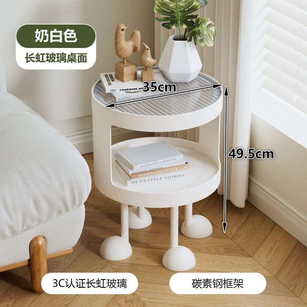 Creative metal ornaments side table cream bedroom living room casual bedside table storage rack sofa coffee table floor storage