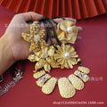 classic leather chain buckle imitation artificial pearl pendant flower sea star shell design pendant suitable for women's parties