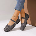 Wholesale women's plus size mary janes: new  retro single strap, non-slip soft sole flats for export