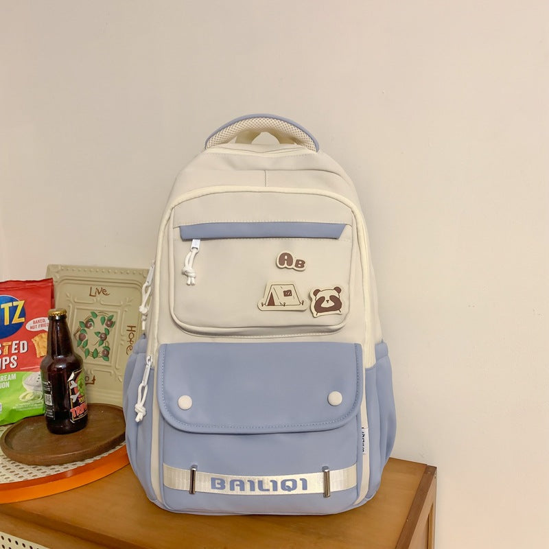 Backpack maillard color classy school bag junior high school student school bag casual travel couple student school bag