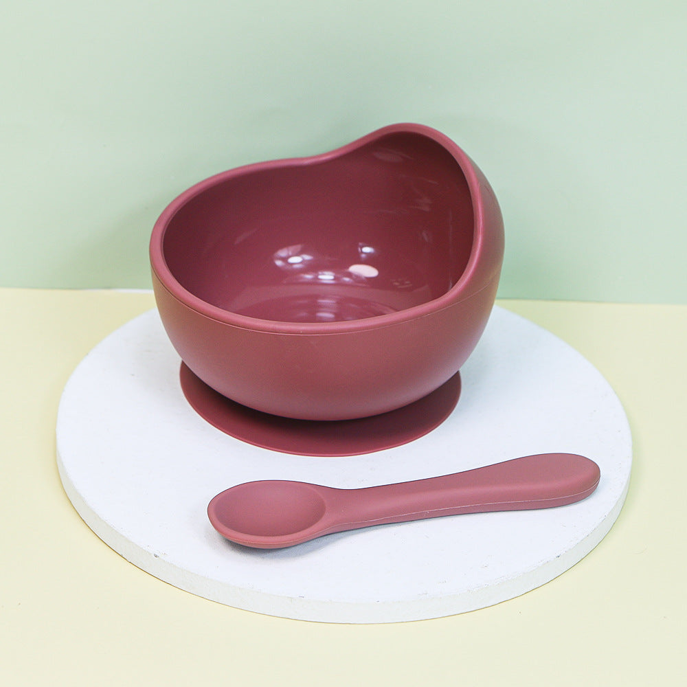 Silicone utensil set, baby food bowl, infant bowl, baby spoon, food-grade silicone bowl, baby bowl, maternity and baby supplies