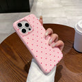 Leather pattern suitable for apple 16pro polka dot mobile phone case iphone12/15 anti-fall soft case simple protective cover 13